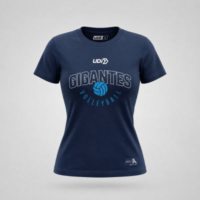 PLAYERA VOLLEY ICON AZUL DAMA