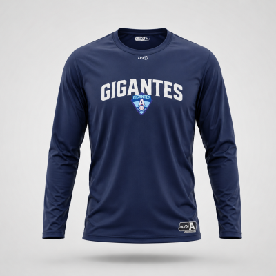 PLAYERA SKIN AZUL MANGA LARGA CABALLERO